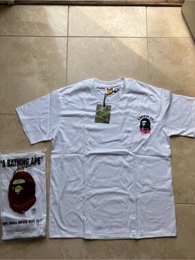 A Bathing Ape White Graphic Logo T-Shirt